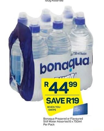 Pick n Pay Bonaqua Prepared or Flavoured Still Water Assorted 6x750ml offer