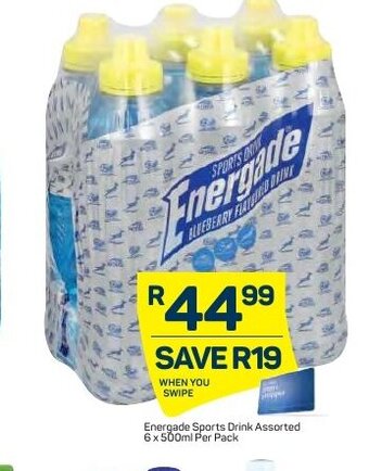 Pick n Pay Energade Sports Drink Assorted 6x500ml offer