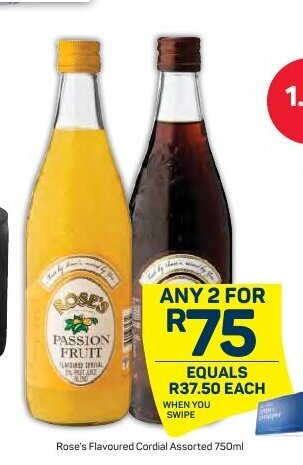 Pick n Pay Rose's Flavoured Cordial Assorted 750ml offer