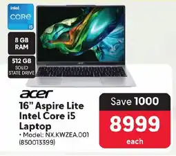 Makro Acer 16" Aspire Lite Intel Core i5 Laptop offer