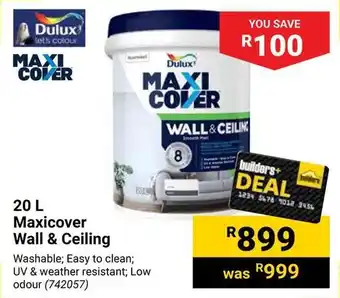 Builders Warehouse Dulux Maxicover Wall & Ceiling offer