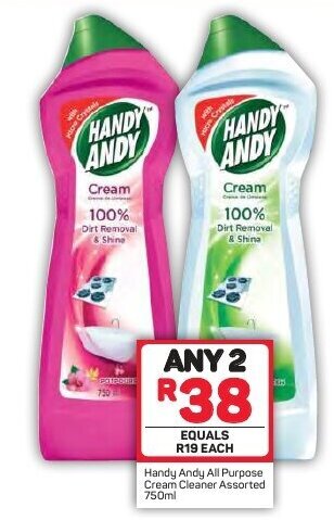 Pick n Pay Handy Andy All Purpose Cream Cleaner Assorted 750ml offer
