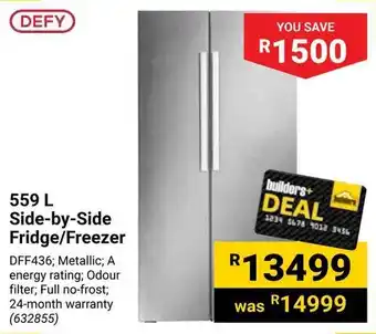 Builders Warehouse DEFY Side-by-Side Fridge/Freezer offer