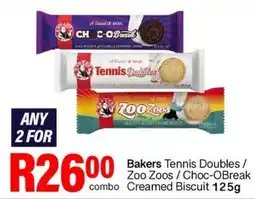 Take 'n Pay Bakers Tennis Doubles/ Zoo Zoos/Choc-OBreak combo Creamed Biscuit offer