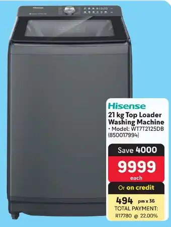 Makro Hisense Top Loader Washing Machine offer