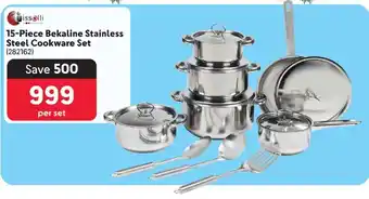 Makro 15-Piece Bekaline Stainless Steel Cookware Set offer