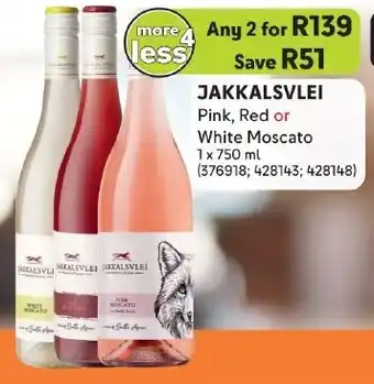 Makro JAKKALSVLEI Pink, Red or White Moscato offer