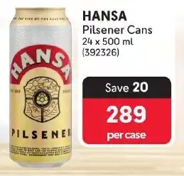 Makro HANSA Pilsener Cans offer