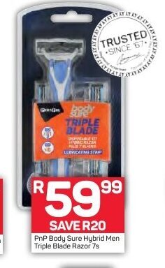 Pick n Pay PnP Body Sure Hybrid Men Triple Blade Razor 7s offer