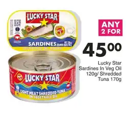 Save Hyper Lucky Star Sardines In Veg Oil/Shredded Tuna offer