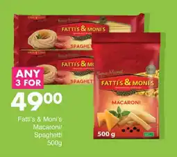 Save Hyper Fatti's & Moni's Macaroni/ Spaghetti offer