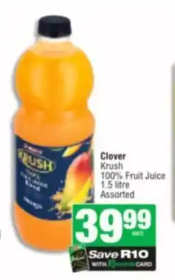 Spar Savemor Clover Krush 100% Fruit Juice Assorted offer