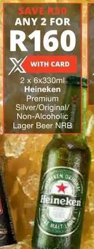 Liquor Shop Heineken Premium Silver/Original/ Non-Alcoholic Lager Beer NRB offer