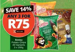 Checkers Hyper Simba Potato Chips All Variants offer