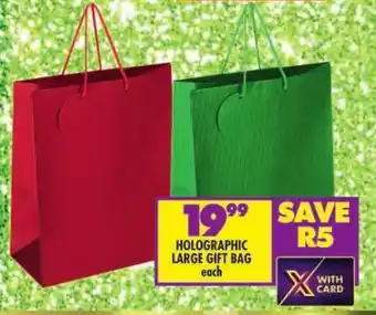 Shoprite Holographic large gift bag offer