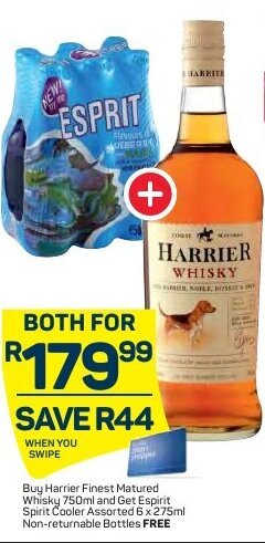 Buy Harrier Finest Matured Whisky 750ml and Get Esprit 6x275ml