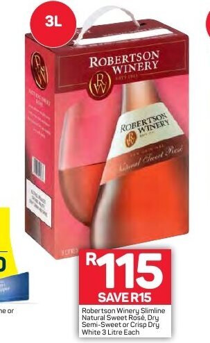 Pick n Pay Robertson Winery Slimline Natural Sweet Rosé 3 Litre offer