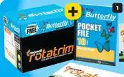 Makro Mondi Rotatrim A4 Office Paper Bundle Includes 10-Pocket Butterfly Pocket File 314869-Per Bundle offer