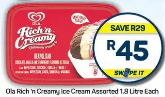 Pick n Pay Ola Rich 'n Creamy Ice Cream Assorted offer