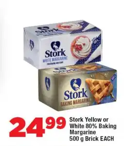 OK Foods Stork Yellow or White 80% Baking Margarine Brick offer