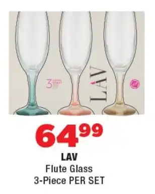 OK Foods LAV Flute Glass 3-Piece offer