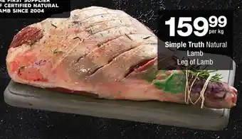 Checkers Simple Truth Natural Lamb Leg of Lamb offer