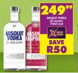 Shoprite Liquor Absolut vodka all variants offer