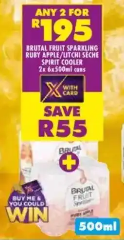 Shoprite Liquor Brutal fruit sparkling ruby apple/litchi séche spirit cooler offer