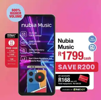 MRP Nubia Music offer