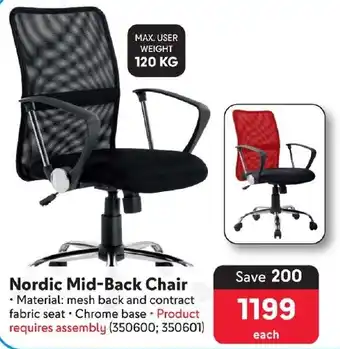 Makro Nordic Mid-Back Chair offer