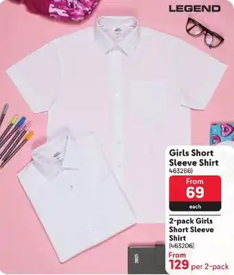 Makro Girls Short Sleeve Shirt offer