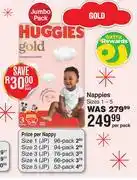 Dis-Chem Huggies Nappies (Sizes 1-5)-Per Pack offer