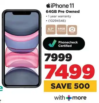 HiFi Corp iPhone 11 64GB Pre Owned offer