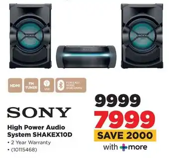 HiFi Corp SONY High Power Audio System SHAKEX10D offer