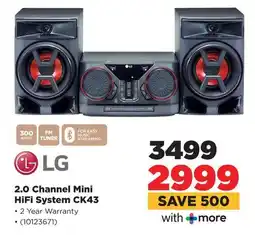 HiFi Corp LG 2.0 Channel Mini HiFi System CK43 offer