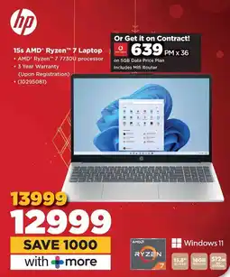 HiFi Corp HP 15s AMD Ryzen 7 Laptop offer