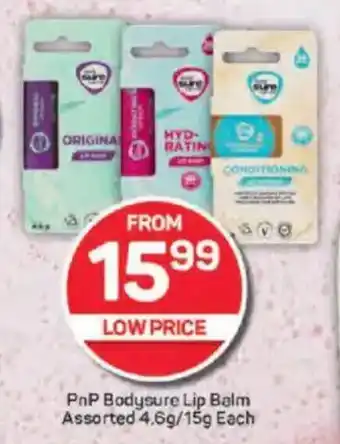 Pick n Pay PnP Bodysure Lip Balm Assorted offer