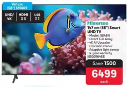 Makro Hisense 147 cm (58") Smart UHD TV offer