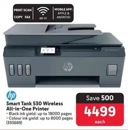 Makro HP Smart Tank 530 Wireless All-in-One Printer offer