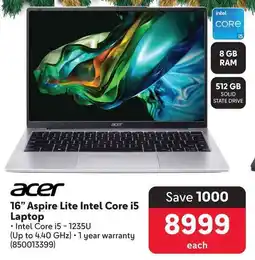 Makro Acer 16" Aspire Lite Intel Core i5 Laptop offer