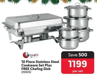 Makro 10 Piece Stainless Steel Cookware Set Plus FREE Chafing Dish offer