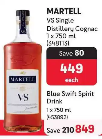 Makro MARTELL VS Single Distillery Cognac offer