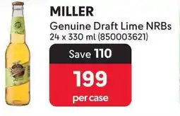 Makro MILLER Genuine Draft Lime NRBs offer