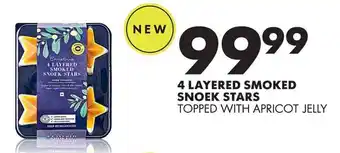 Woolworths 4 layered smoked snoek stars topped with apricot jelly offer