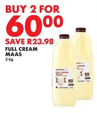 Woolworths Full cream maas offer