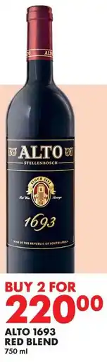 Woolworths Alto 1693 red blend offer