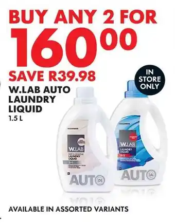 Woolworths W.lab auto laundry liquid offer