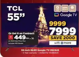 HiFi Corp TCL 55-Inch QLED Google TV-55C645 offer