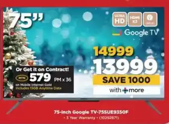 HiFi Corp SKYWORTH 75-Inch Google TV-75SUE9350F offer