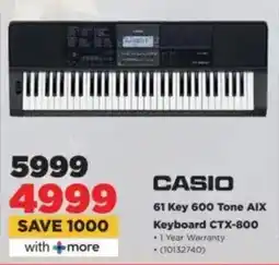 HiFi Corp CASIO 61 Key 600 Tone AIX Keyboard CTX-800 offer